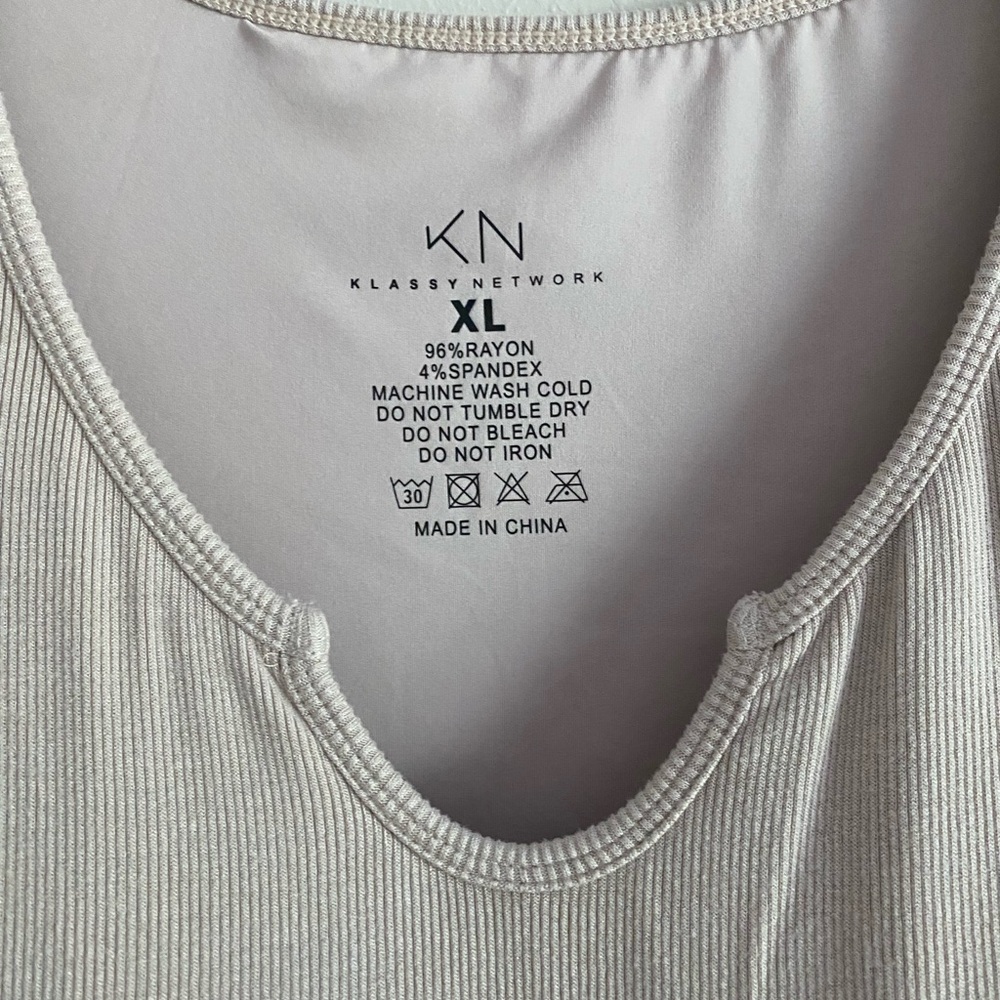 Klassy Network Beige Long Sleeve Bodysuit - Picture 3 of 6